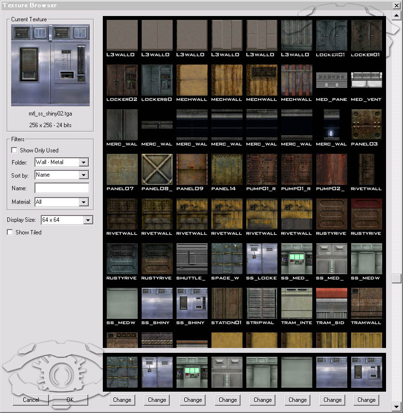 Here's a glance at what the texture browser looks like.